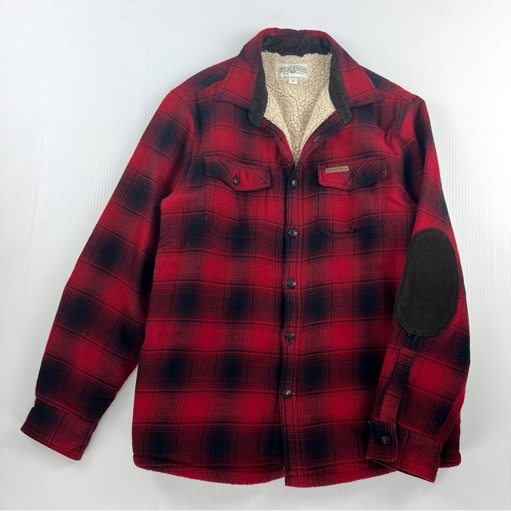Field & Stream Red Button Down Fleece Lined Flannel Shacket Top